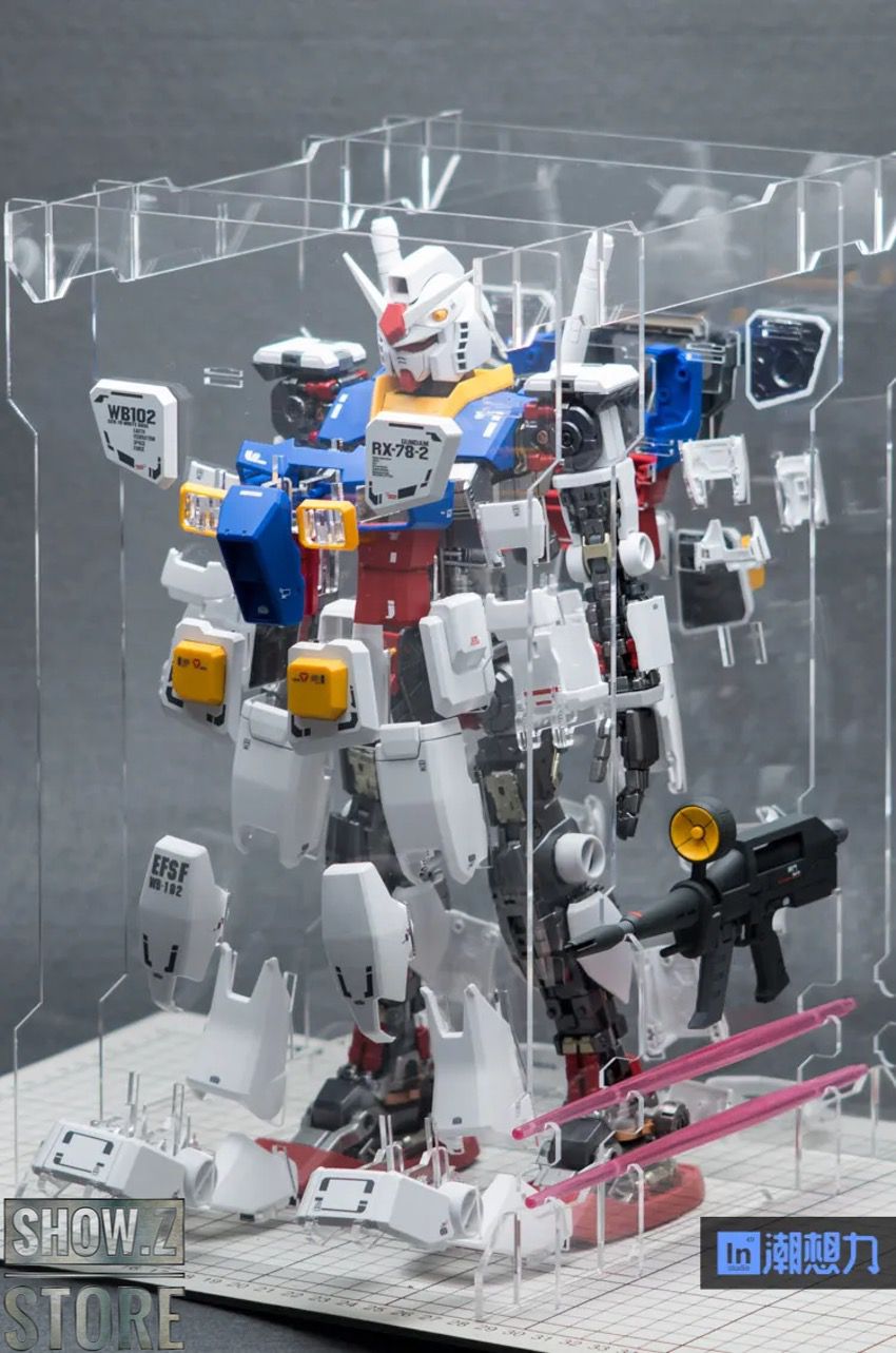 Gundam mecha showing inner skeleton frame assembly Gundam mecha showing inner skeleton frame assembly