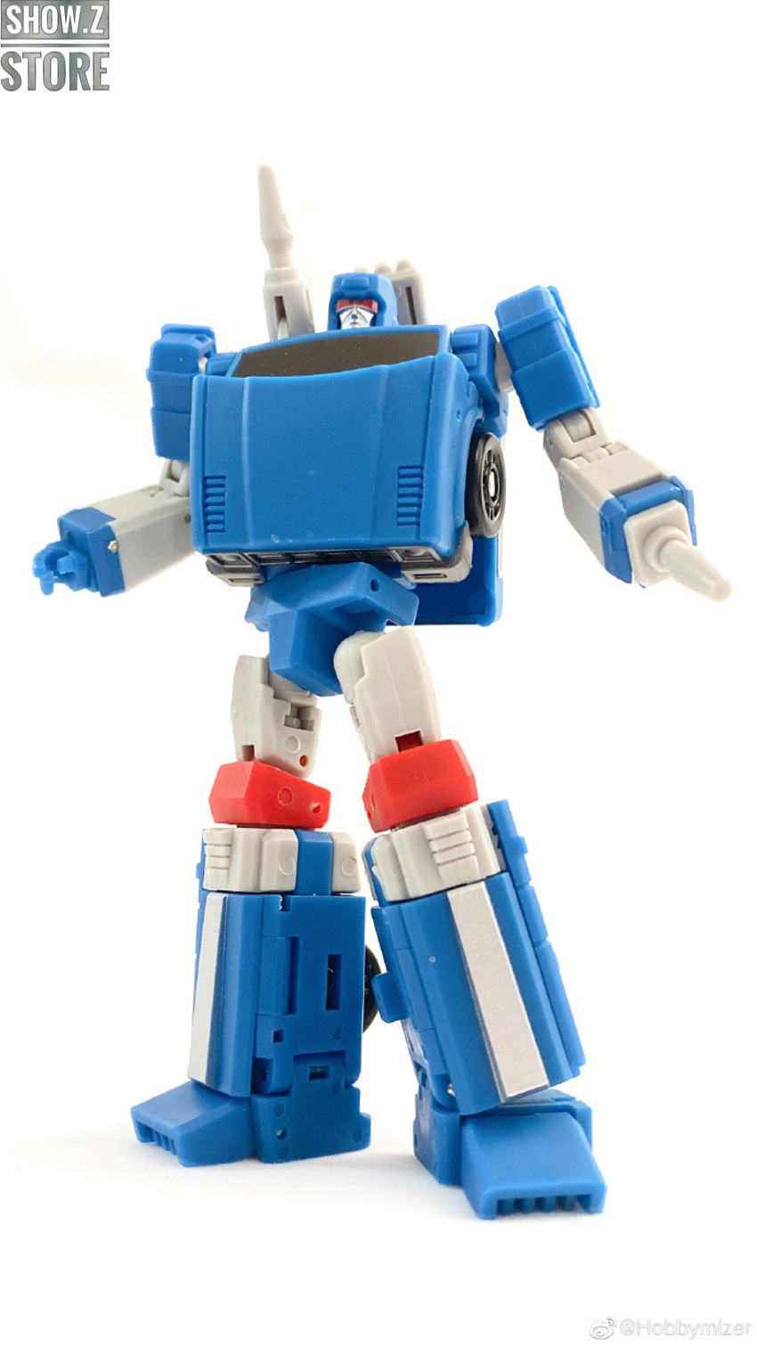 Blue robot truck in vehicle mode with spoiler Blue robot truck in vehicle mode with spoiler