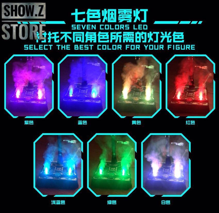 SNAP remote control smoke display stand silver LED light base unit SNAP remote control smoke display stand silver LED light base unit