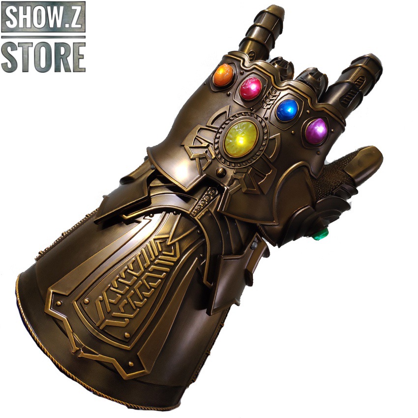 HCMY Infinity Gauntlet wearable gold with colorful glowing stones HCMY Infinity Gauntlet wearable gold with colorful glowing stones