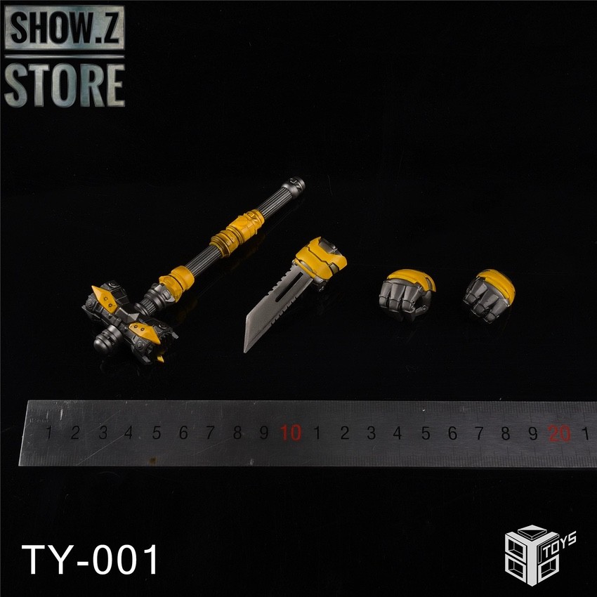 86Toys TY-001 upgrade kit with yellow and black weapon accessories detailed 86Toys TY-001 upgrade kit with yellow and black weapon accessories detailed