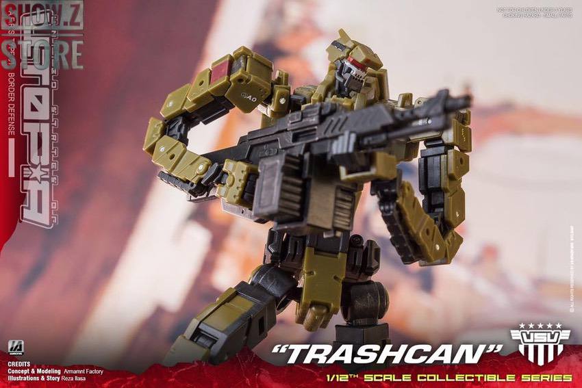 Stand mounted tall tan robot warrior side profile Stand mounted tall tan robot warrior side profile