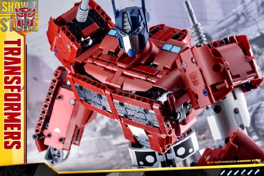 Robot warrior with blue head mounted on red chassis Robot warrior with blue head mounted on red chassis
