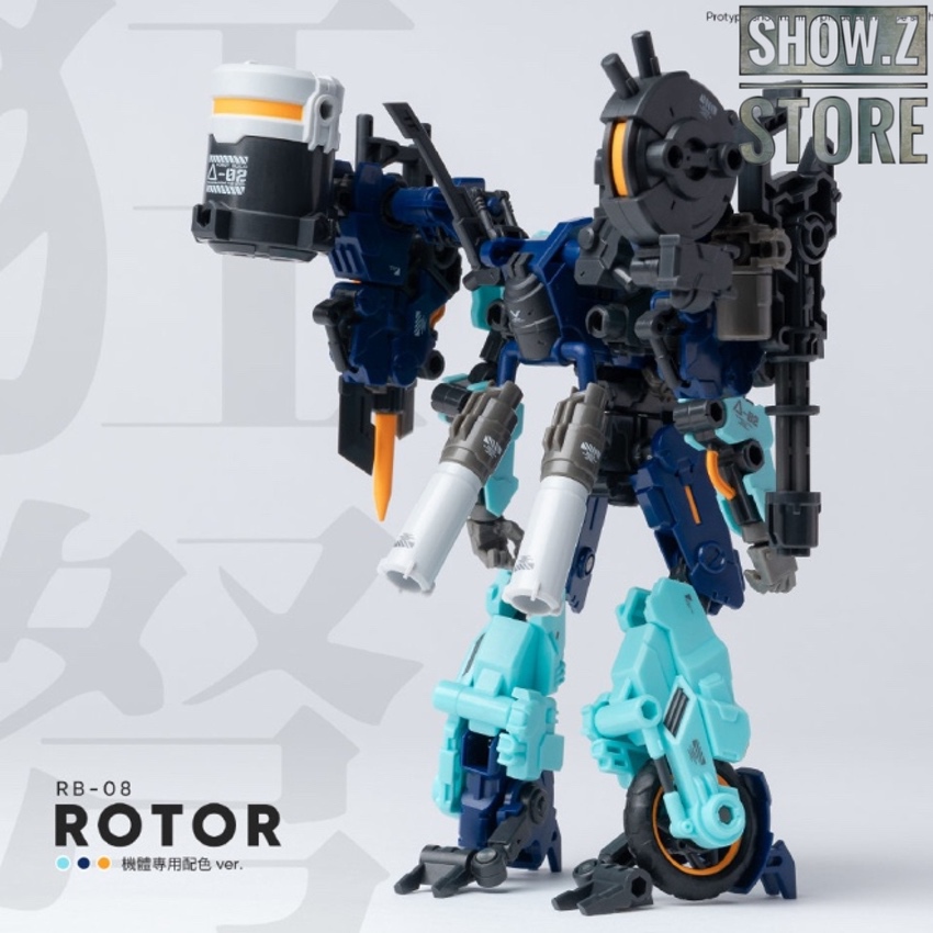 RB-08 Rotor mech displaying articulated limbs and weapon systems RB-08 Rotor mech displaying articulated limbs and weapon systems