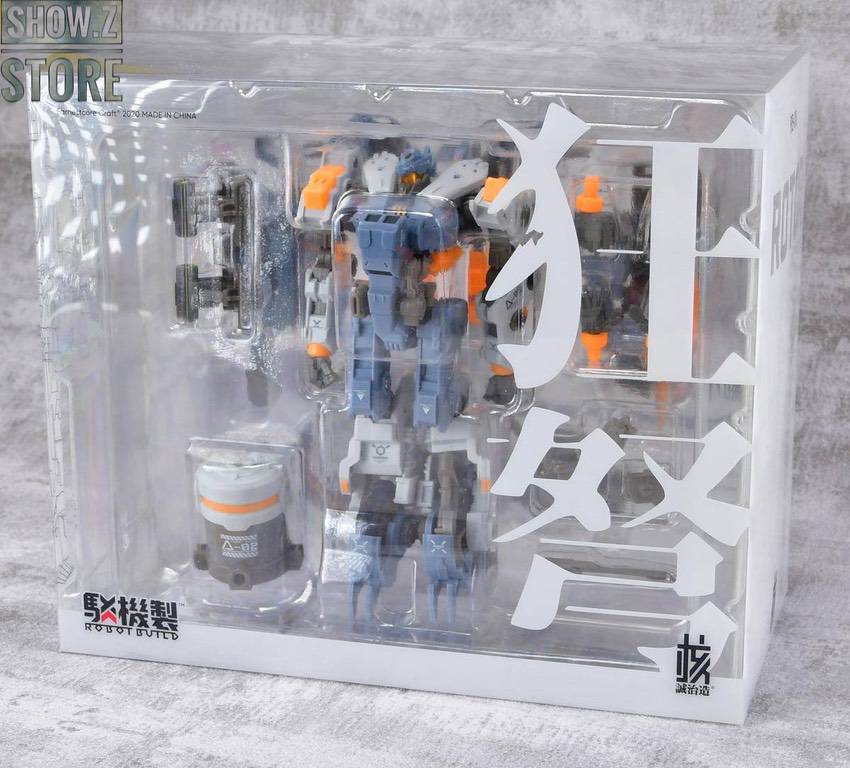 Red white blue orange mecha warrior standing neutral pose Red white blue orange mecha warrior standing neutral pose