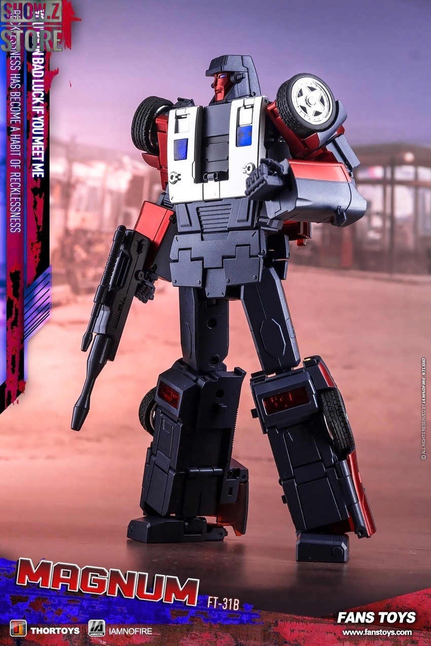 FansToys FT-31B Magnum Wildrider holding large spinning wheel weapon accessory FansToys FT-31B Magnum Wildrider holding large spinning wheel weapon accessory