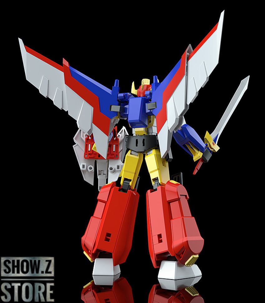 Blue red white robot general with red accents and large shoulders Blue red white robot general with red accents and large shoulders