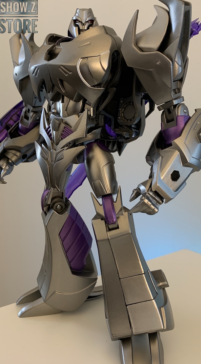 APC Megatron TFP white gray robot standing pose APC Megatron TFP white gray robot standing pose