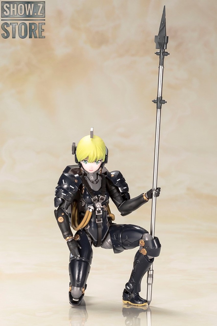 Female cyborg Frame Arms Girl Ludens holding spear and flag Female cyborg Frame Arms Girl Ludens holding spear and flag