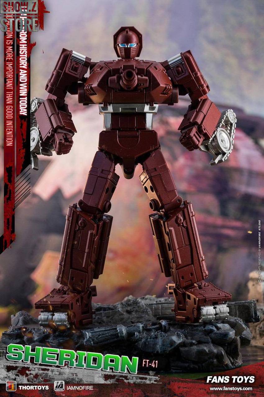 Maroon military robot with weapons in standing pose Maroon military robot with weapons in standing pose