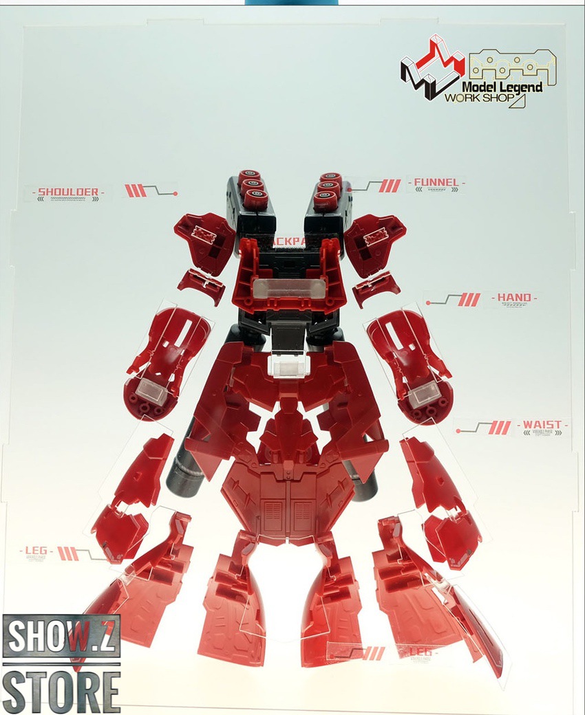 Model Legend Sazabi featuring cutaway design anatomy display Model Legend Sazabi featuring cutaway design anatomy display