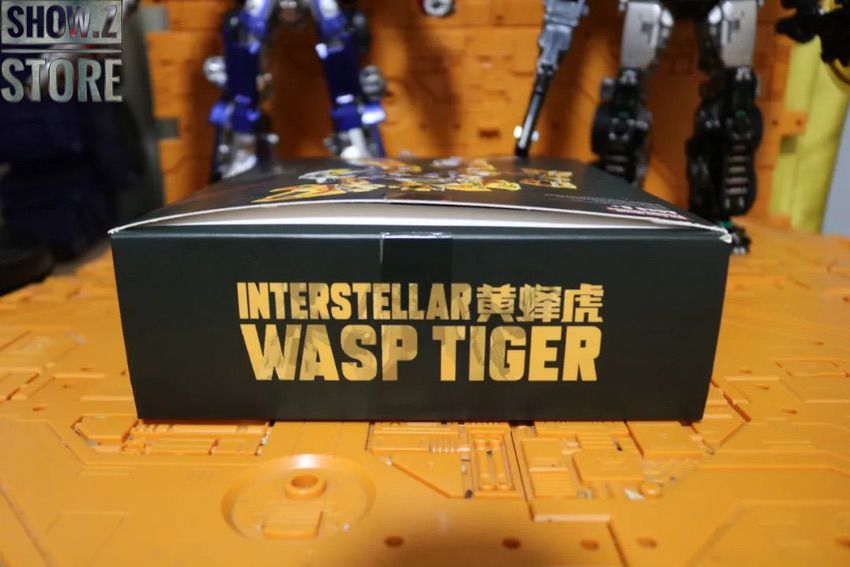 Yellow black striped transformer robot standing neutral pose full Yellow black striped transformer robot standing neutral pose full