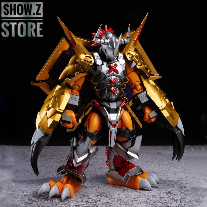 Bandai Spirits Digimon Wargreymon Amplified custom orange gold beast mecha Bandai Spirits Digimon Wargreymon Amplified custom orange gold beast mecha