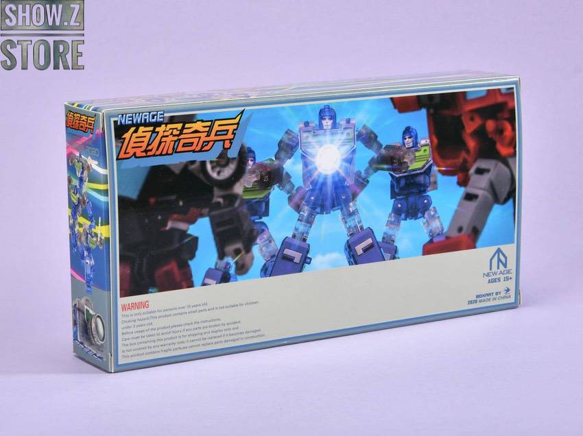 Chimera robots blue transparent figures with green accents display Chimera robots blue transparent figures with green accents display