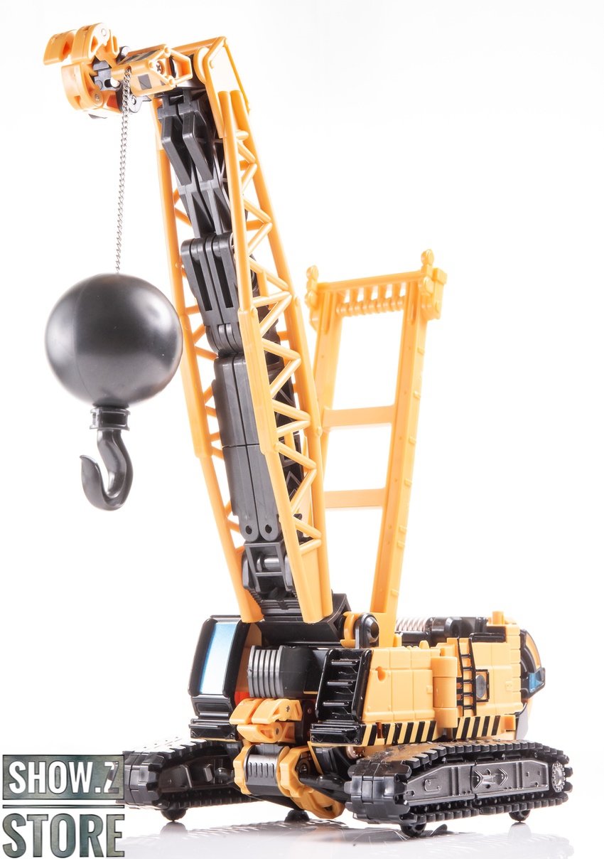 Hightower crane with raised boom and magnetic lifting ball suspended by cable Hightower crane with raised boom and magnetic lifting ball suspended by cable