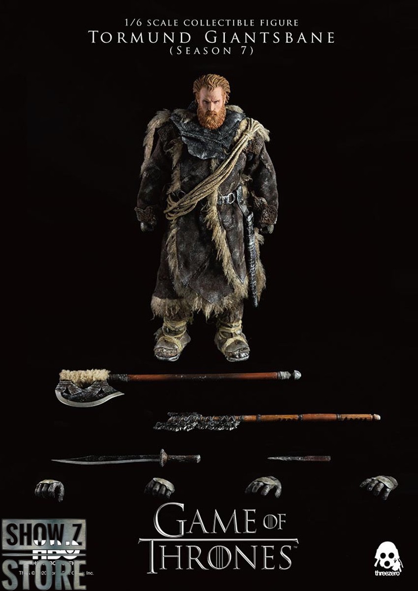 Tormund Giantsbane figure with full armor, weapons and accessories on black background Tormund Giantsbane figure with full armor, weapons and accessories on black background