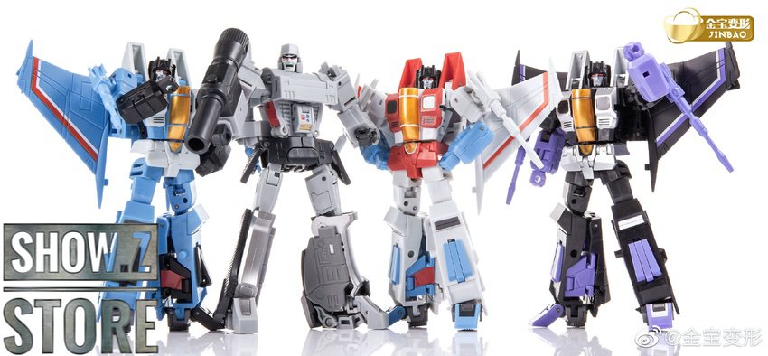 Three Battlers in robot mode Starscream purple Thundercracker red Skywarp blue Three Battlers in robot mode Starscream purple Thundercracker red Skywarp blue