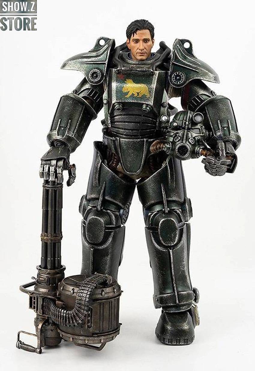 Threezero T-45 NCR Power Armor full military equipment display Threezero T-45 NCR Power Armor full military equipment display
