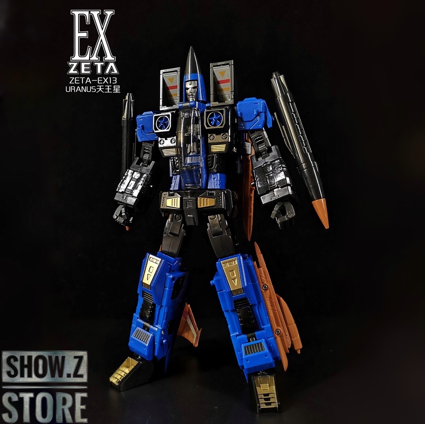 Zeta Toys EX-13 Uranus Dirge blue robot standing neutral pose Zeta Toys EX-13 Uranus Dirge blue robot standing neutral pose