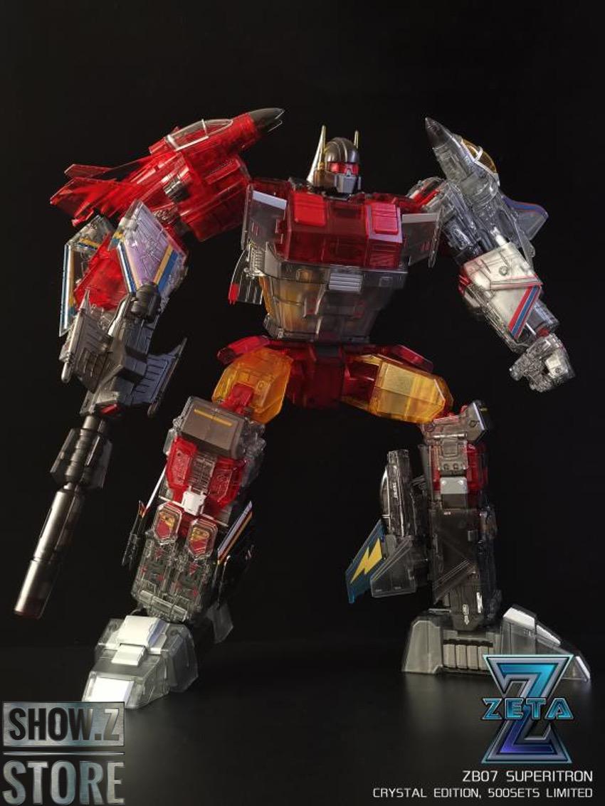 Zeta Toys Superion Clear Version robot with extended arm weaponry Zeta Toys Superion Clear Version robot with extended arm weaponry
