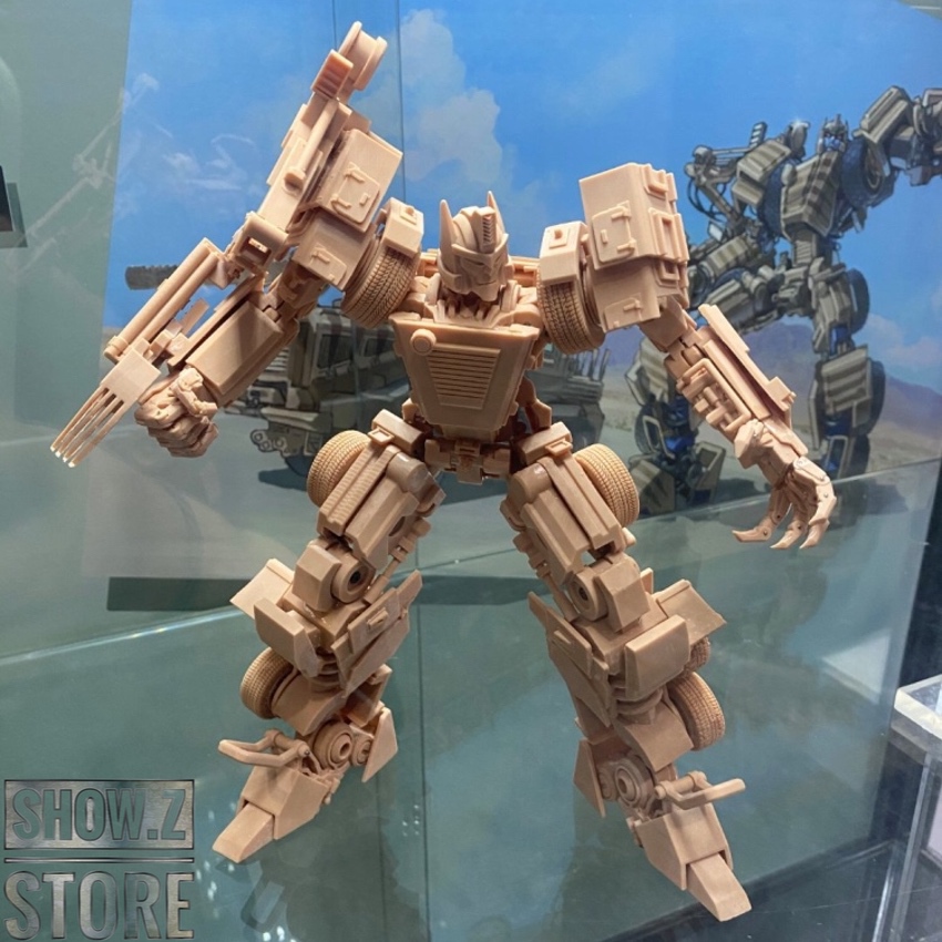 Trojan Horse Bonecrusher black tan robot front stance with weapons Trojan Horse Bonecrusher black tan robot front stance with weapons