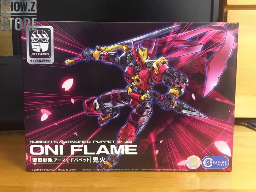 Articulated Oni Flame puppet with gold accents and dynamic pose Articulated Oni Flame puppet with gold accents and dynamic pose