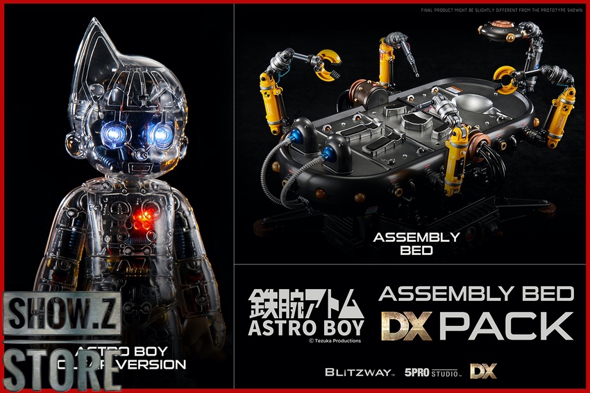 Astro Boy clear version combined with illuminated assembly bed display Astro Boy clear version combined with illuminated assembly bed display