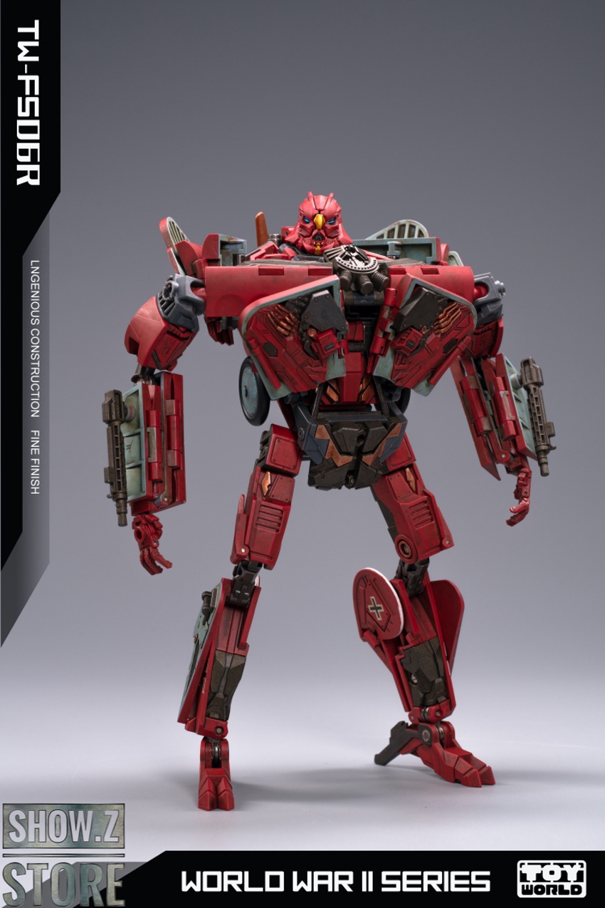 Baron Starscream red robot full body pose with weapons attached Baron Starscream red robot full body pose with weapons attached