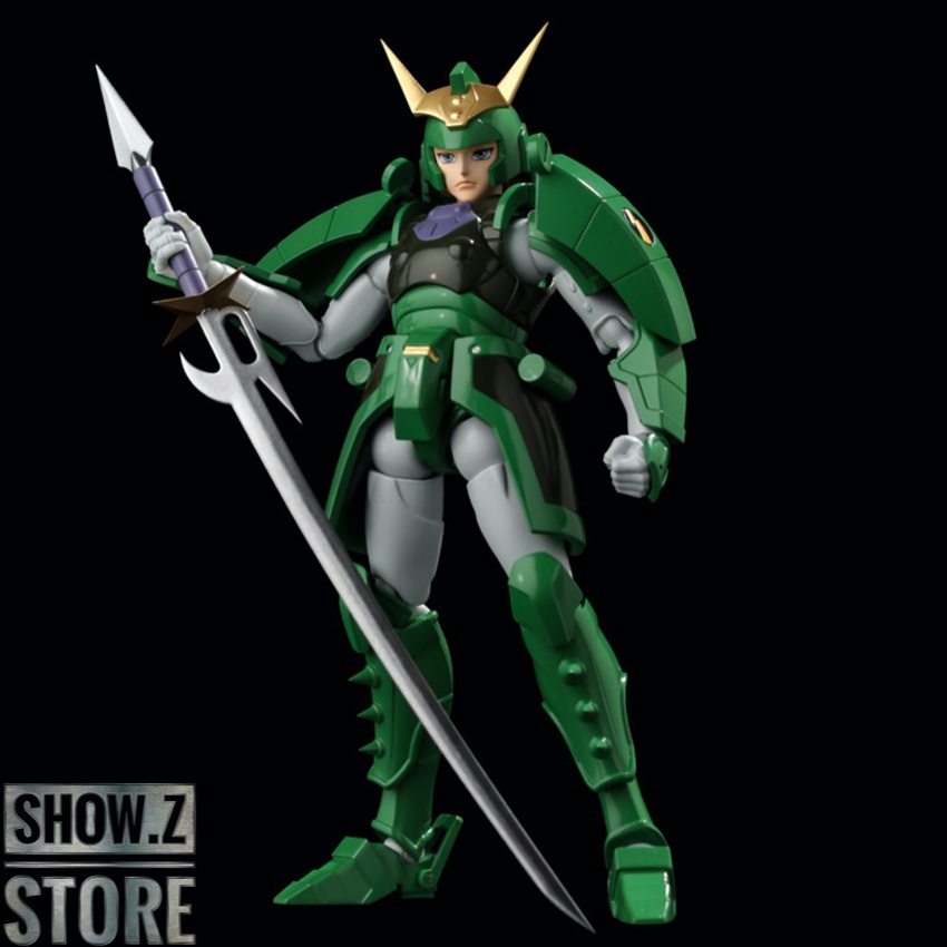 Sage of Halo green armor figure attacking pose with large halberd Sage of Halo green armor figure attacking pose with large halberd
