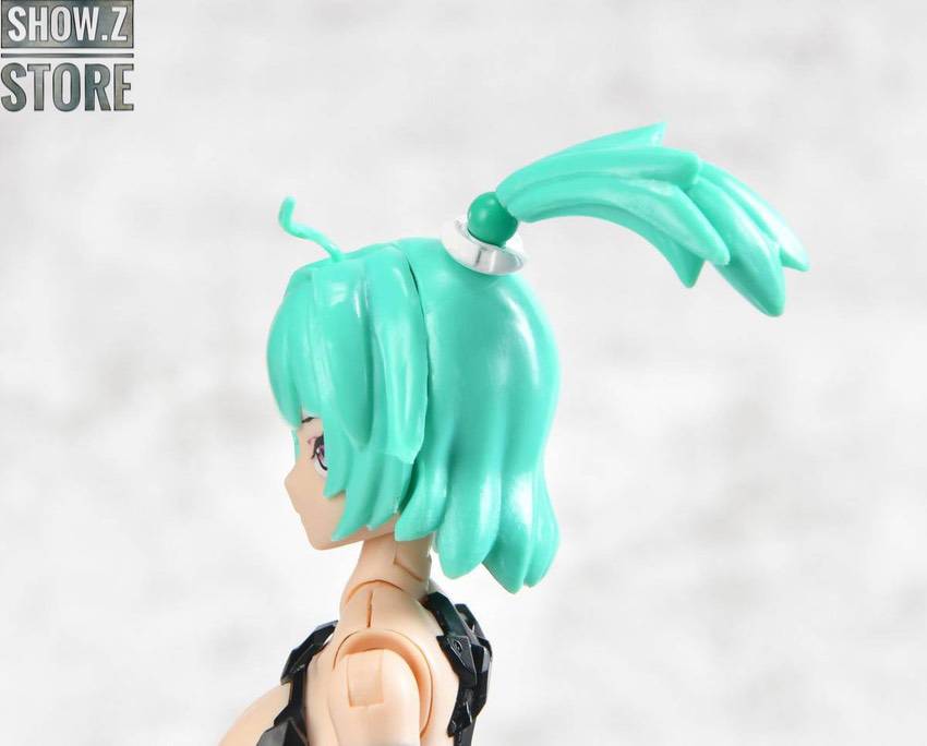 Back side profile mint green hair girl sculpture Back side profile mint green hair girl sculpture