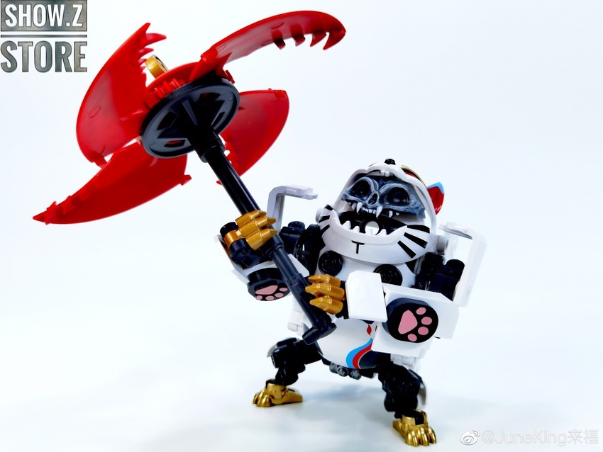 Robotic fortune cat with gold coin and red ribbon Robotic fortune cat with gold coin and red ribbon