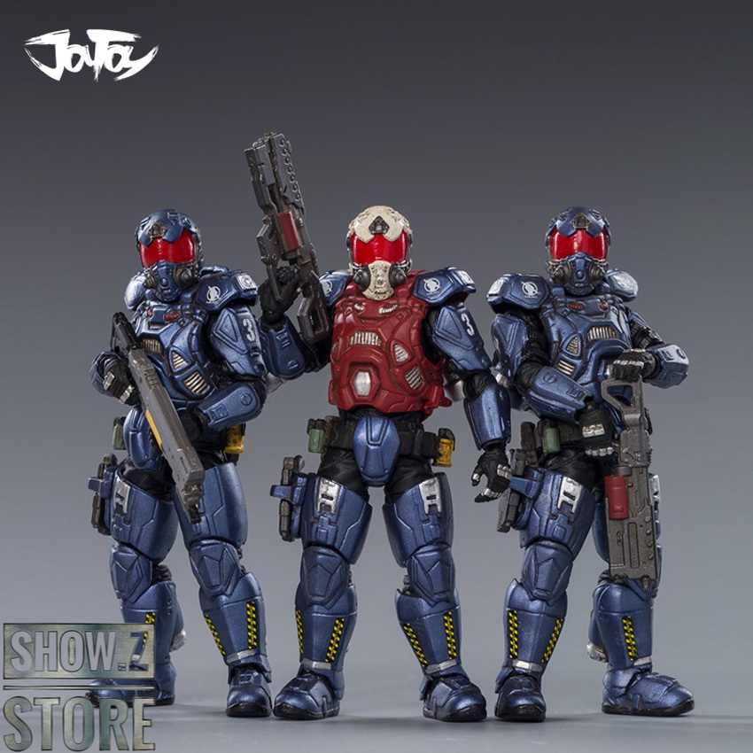 JoyToy 3rd Legion Interstellar Trooper blue red armor standing JoyToy 3rd Legion Interstellar Trooper blue red armor standing