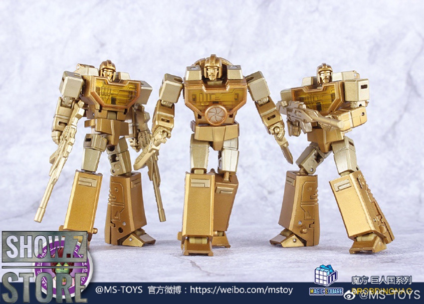 Magic Square Reflector gold robot figures standing group display pose Magic Square Reflector gold robot figures standing group display pose