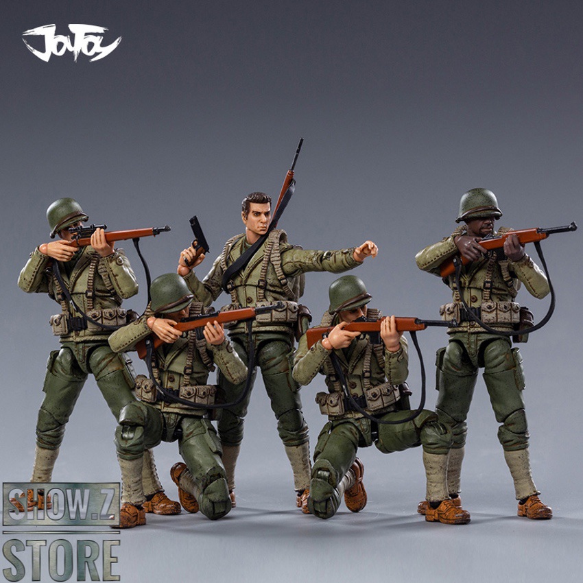 Diverse WWII US Army soldiers with rifles and equipment Diverse WWII US Army soldiers with rifles and equipment