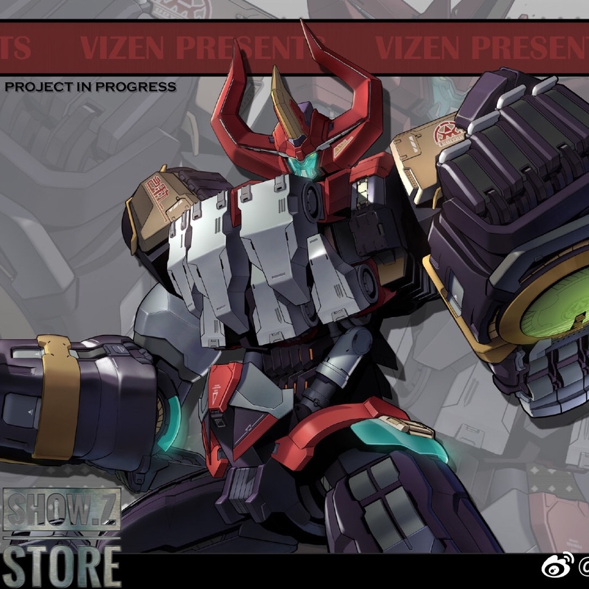 Red-black-gold ChiYou mech warrior aggressive pose Red-black-gold ChiYou mech warrior aggressive pose
