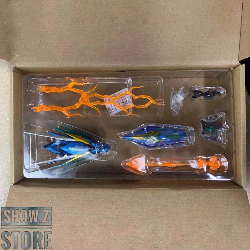 Upgrade kit components in orange blue and black Upgrade kit components in orange blue and black