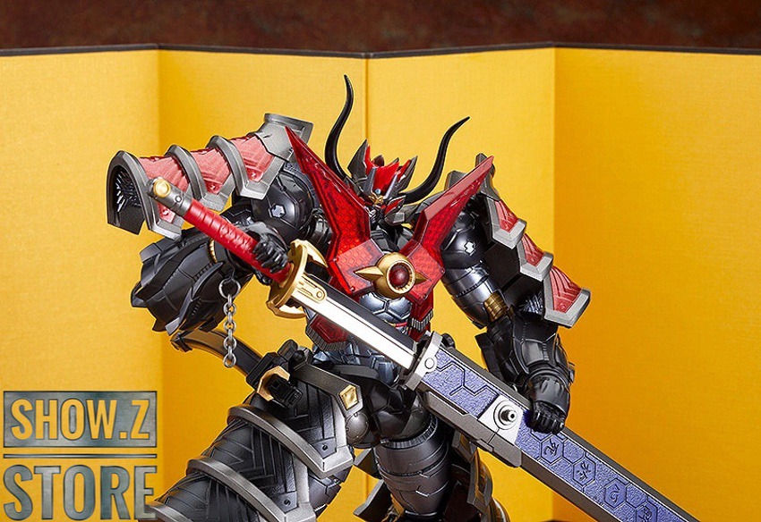 Robot in dynamic pose with multiple weapons and armor detail Robot in dynamic pose with multiple weapons and armor detail