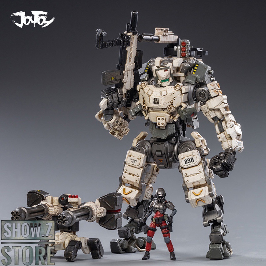 White-armored mecha with brown pilot figure and sword weapon White-armored mecha with brown pilot figure and sword weapon
