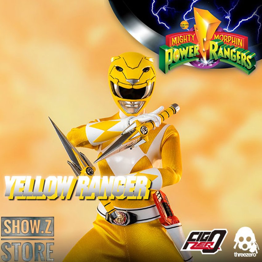Yellow Ranger holding dual blades weapons Yellow Ranger holding dual blades weapons