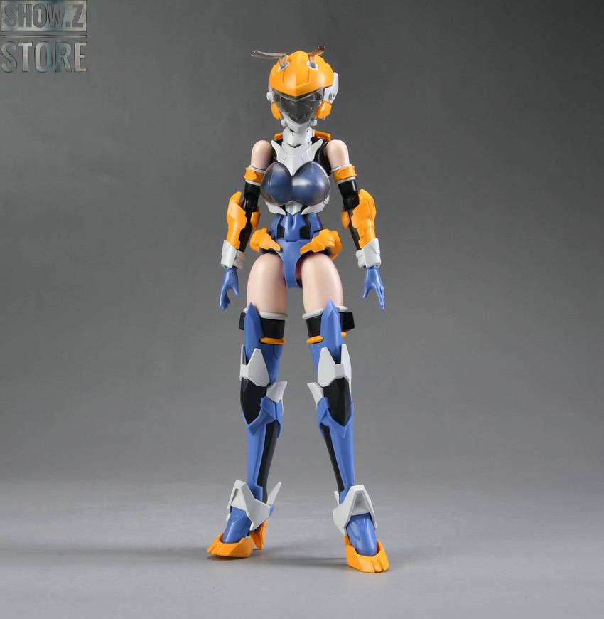 Yellow orange blue anime mecha girl standing action pose full body Yellow orange blue anime mecha girl standing action pose full body