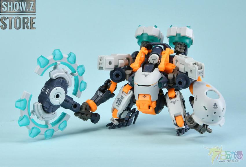 Craft Robot RB-16 Magni standing on light blue background Craft Robot RB-16 Magni standing on light blue background
