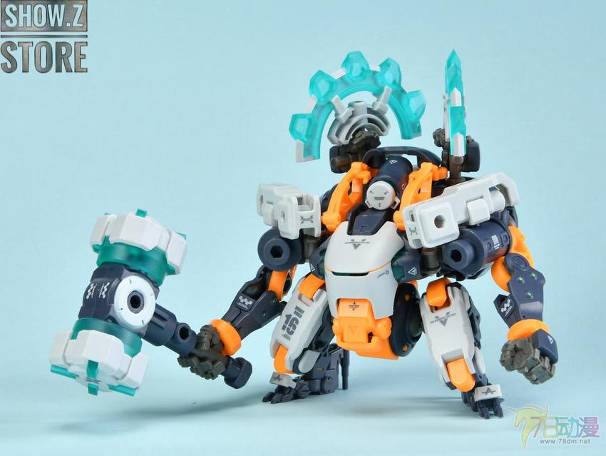 RB-16 Magni robot with turquoise crystal core bright colors RB-16 Magni robot with turquoise crystal core bright colors