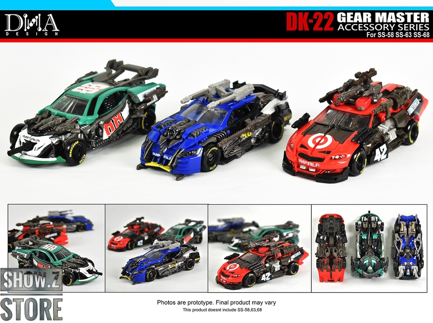 Multiple Optimus configurations with gear accessories Multiple Optimus configurations with gear accessories