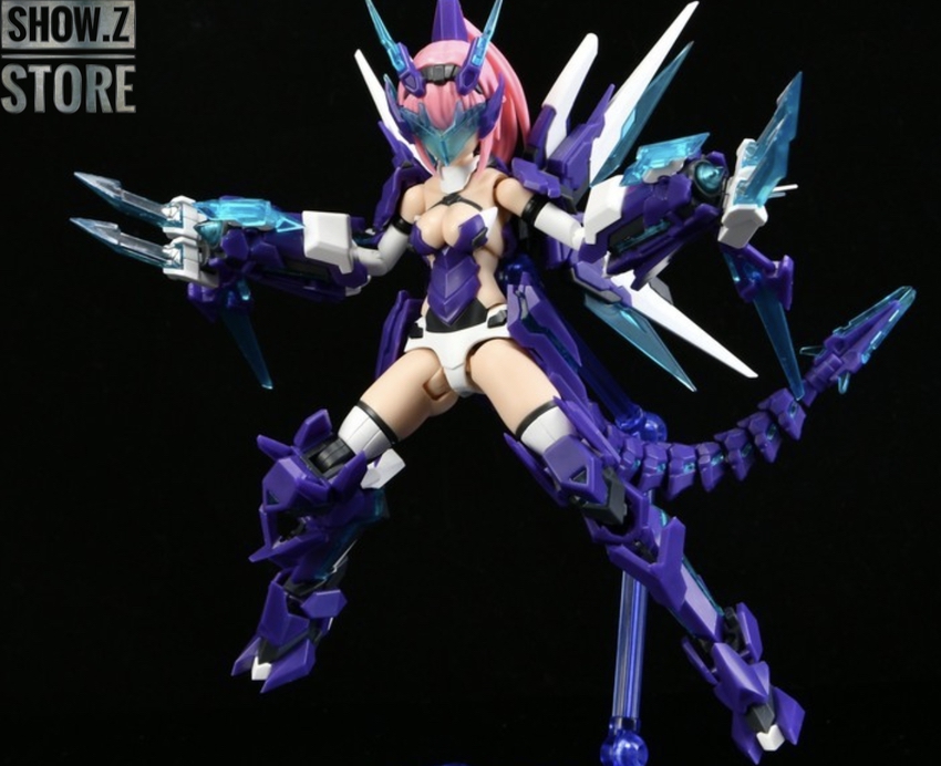 ATK Girl full armor back view purple cyan highlights ATK Girl full armor back view purple cyan highlights