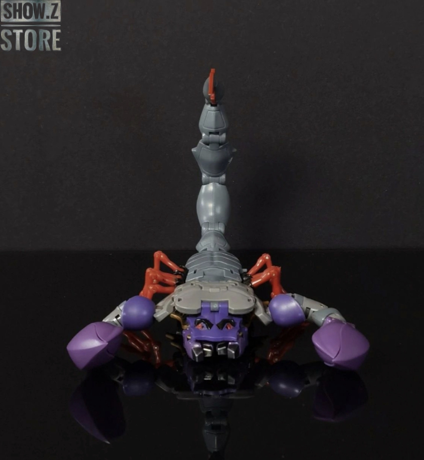Scorponok rear view articulated purple red robot scorpion form Scorponok rear view articulated purple red robot scorpion form