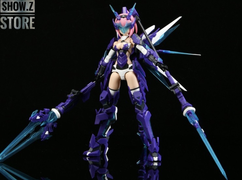ATK Girl action pose purple armor blue energy effects ATK Girl action pose purple armor blue energy effects