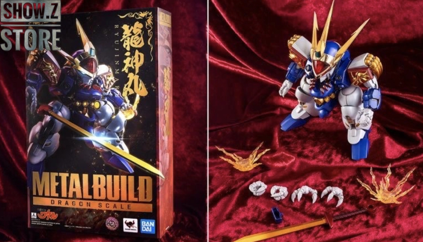 Ryuujinmaru mecha figure in package box with gold accents Ryuujinmaru mecha figure in package box with gold accents