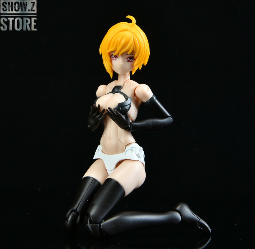 ATK Girl seated pose yellow hair red armor detail ATK Girl seated pose yellow hair red armor detail