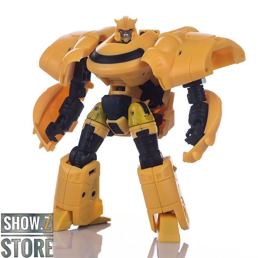 Yellow Bumblebee robot mode with black stripes Yellow Bumblebee robot mode with black stripes