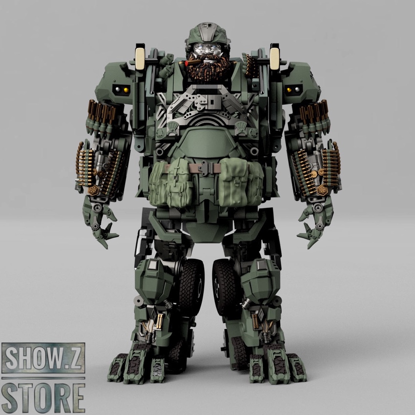 Gundog collectible toy front-facing pose with full weapon loadout displayed Gundog collectible toy front-facing pose with full weapon loadout displayed